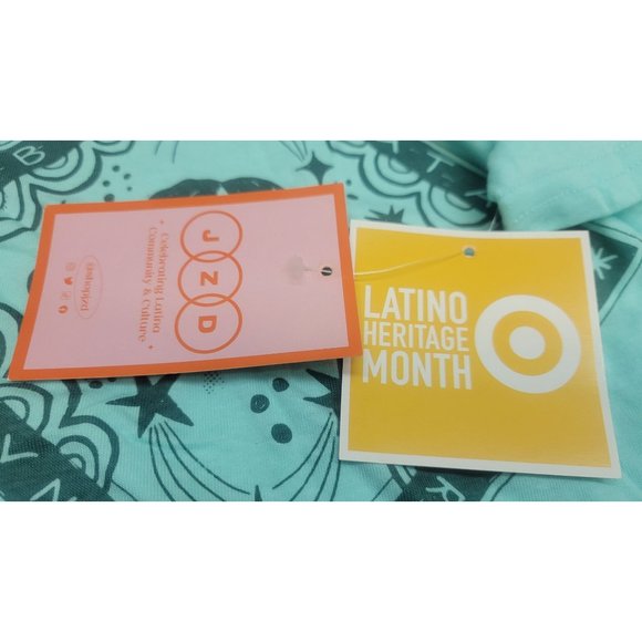 Girl's Bonitas Vibras / Good Vibes Graphic Tee - Latino Heritage Blue XS - Picture 5 of 7